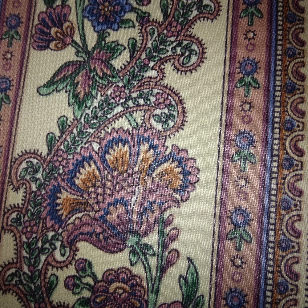 FABRIC Home Decor Fabric 1 yard by 54 inches, stripes of paisley in mauv…
